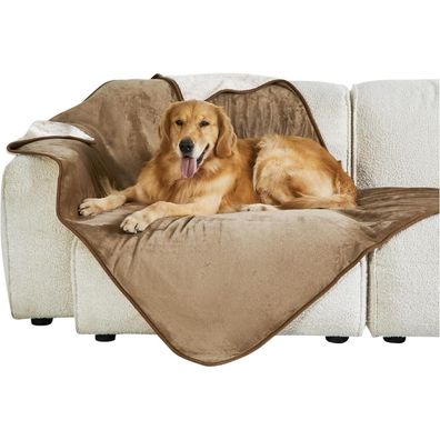 Lesure wasserdichte Hundedecke Sherpa Fleece 152x127cm, waschbar, Sofaschutz
