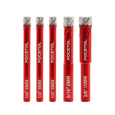 Focstol Diamant Fliesenbohrer Set (5 Stk.) - 6/6/6/8/10mm Bohrkrone mit