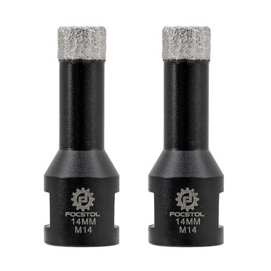 Focstol Diamant Fliesenbohrer 2 Stück 14mm M14 Gewinde für Porzellan, Keramik