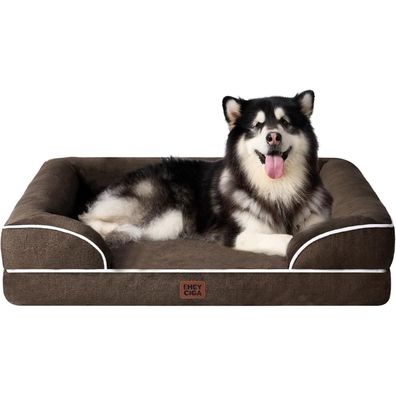 Eheyciga Orthopädisches Hundebett XXL (132x104cm) aus Memory Foam, waschbar
