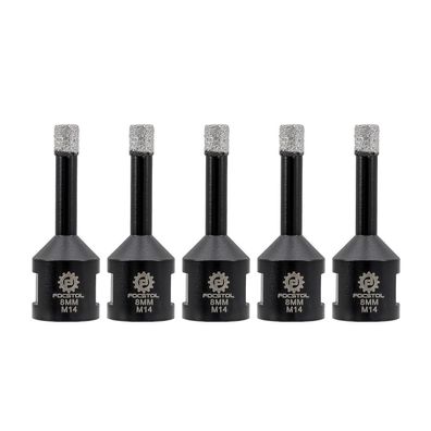Focstol Diamant Fliesenbohrer 8mm, 5 Stück, M14 Gewinde Lochsäge für harte
