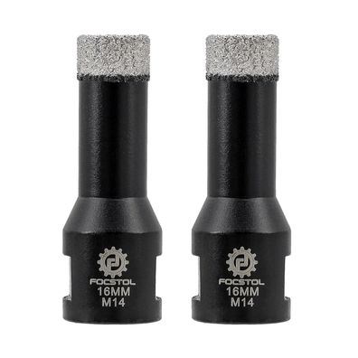 Focstol Diamant Fliesenbohrer 16mm (2 Stk.) M14 Gewinde für harte Materialien