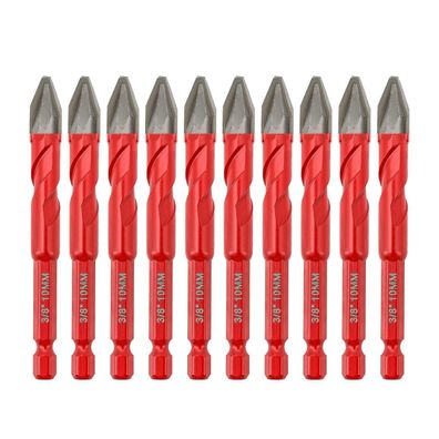 Focstol Exzenterbohrer Set 10mm, 10 Stück, Schrägkopf, Schnellwechsel-Schaft