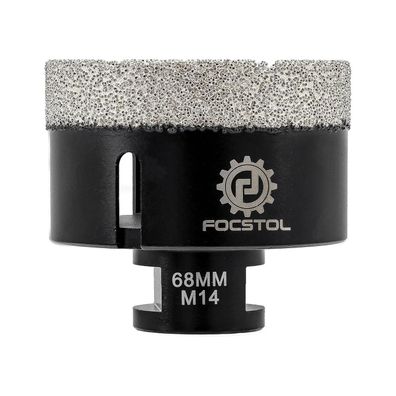 Focstol Diamant Fliesenbohrer 68mm Vakuumgelötet mit M14 Gewinde für Porzellan
