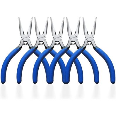 Kaihaowin 5er Set Spitzzange 12.7 cm Mini-Nadelzange mit Seitenschneider