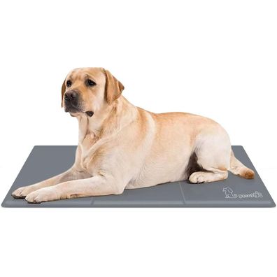 Pecute Kühlmatte für Hunde und Katzen, L 90x50 cm, Grau - Langlebig & Kratzfest