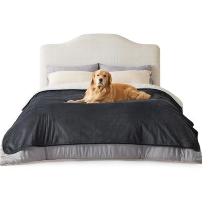 Lesure wasserdichte Hundedecke XXL (229x218cm) - Waschbar, Wendbar, Sherpa