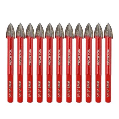 Focstol 10x Hartmetall Fliesenbohrer mit Dreikantschaft (8mm)