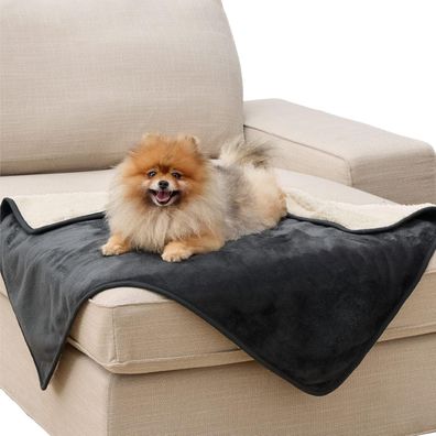 Lesure wasserdichte Hundedecke 100x80cm, Sherpa Fleece, waschbar, Sofaschutz