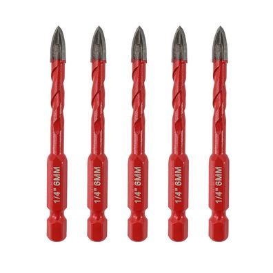 Focstol Fliesenbohrer Set 6mm, 5 Stück Hartmetallbohrer mit