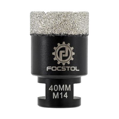 Focstol Diamant Fliesenbohrer 40mm M14 Gewinde Vakuumgelötet für Porzellan