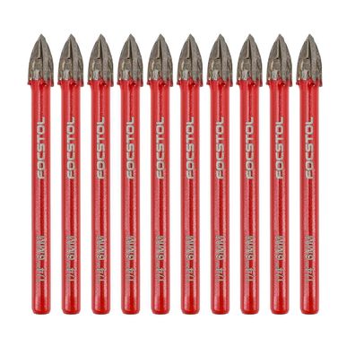 Focstol Fliesenbohrer Set 6mm, 10 Stück Hartmetallbohrer mit Rundschaft für