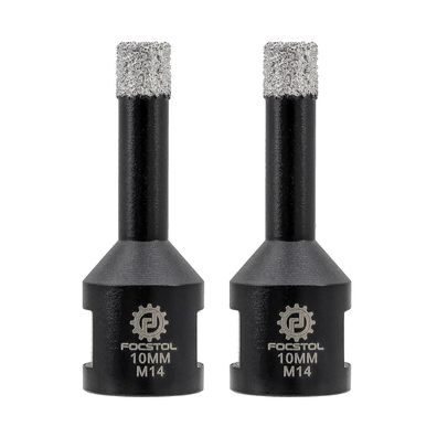 Focstol Diamant Fliesenbohrer 2 Stück 10mm M14 Gewinde für Porzellan, Keramik