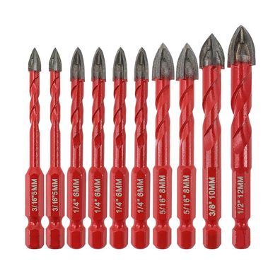 Focstol Fliesenbohrer Set - 10tlg. Hartmetallbohrer mit