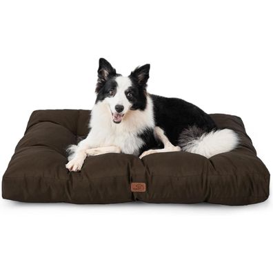 Bedsure Hundematratze L (91x68x10cm) für große Hunde, waschbar, braun, Outdoor