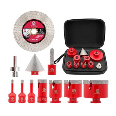 Focstol Diamant Fliesenbohrer Set (11tlg.) - Lochsäge M14 für Porzellan