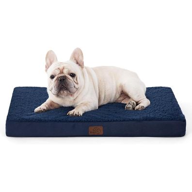 Bedsure Orthopädisches Hundebett für kleine Hunde, Navyblau, 76x51x8 cm