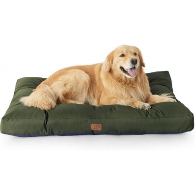 Bedsure Hundematte XXL 111x89cm Grün - Waschbar, Gepolstert, 10cm Höhe für