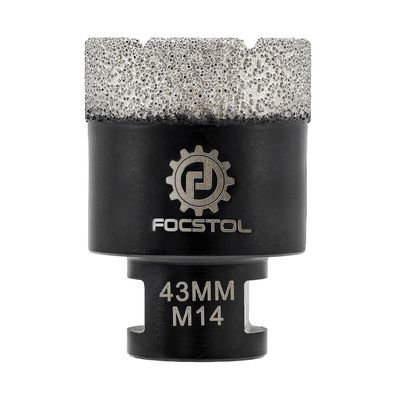 Focstol Diamant Fliesenbohrer 43mm M14 Gewinde Vakuumgelötet für Porzellan