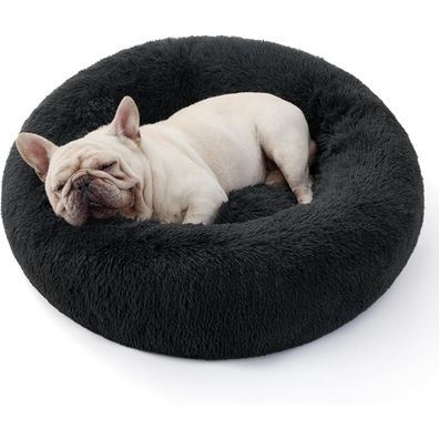 Bedsure Flauschiges Katzen- und Hundebett, rund, Ø 70 cm, Dunkelgrau
