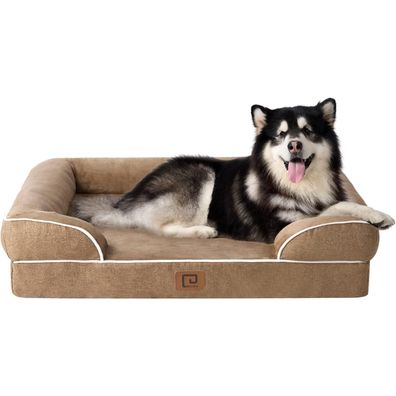 Eheyciga Orthopädisches Hundebett XXL (132x104cm) mit Memory Foam, waschbar