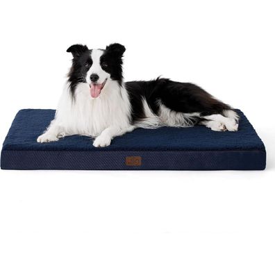 Bedsure Orthopädisches Hundebett für große Hunde, 91x69x7.6cm, Navyblau