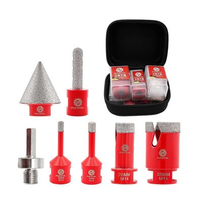 Focstol Diamant Fliesenbohrer Set (7-teilig) M14 Gewinde für Fliesen, Marmor