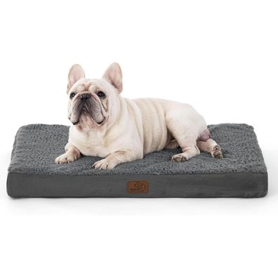 Bedsure Orthopädisches Hundebett für kleine Hunde, 76x51x7.6cm, Dunkelgrau