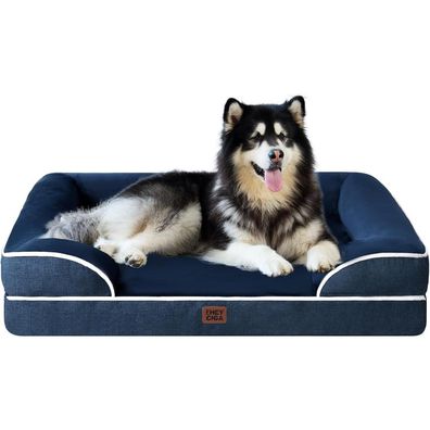 Eheyciga Orthopädisches Hundebett XXL (132x104cm) aus Memory Foam, waschbar