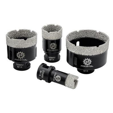 Focstol Diamant Fliesenbohrer Set - 4 Stück (20/35/50/68mm) Bohrkronen für