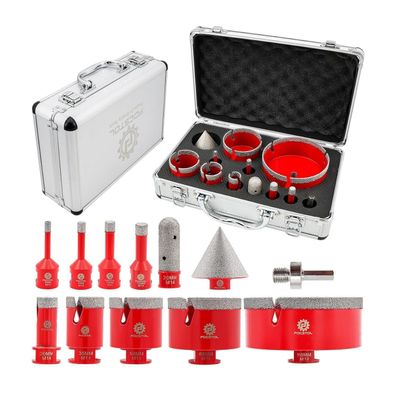 Focstol Diamant Fliesenbohrer Set, 12-teilig, für Porzellan, Keramik, Marmor