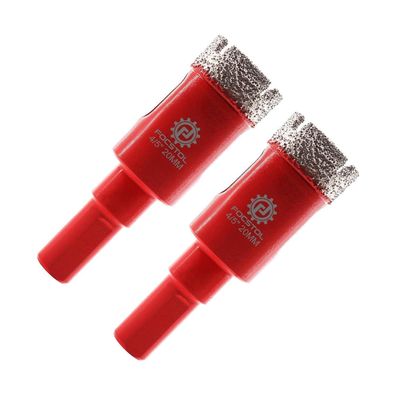 Focstol Diamant Fliesenbohrer 20mm (2 Stück) - Vakuumgelötet mit Dreikantschaft