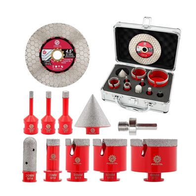 Focstol Diamant Fliesenbohrer Set, 10-teilig, für Porzellan, Keramik, Marmor