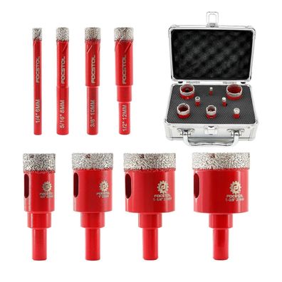 Focstol Diamant Fliesenbohrer Set - 8tlg. 6-35mm für Porzellan, Keramik