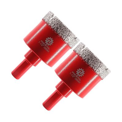 Focstol Diamant Fliesenbohrer 38mm (2 Stück) - Vakuumgelötet mit Dreikantschaft