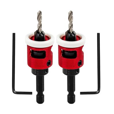Focstol Bohrsenker mit Tiefenanschlag - 2 Stück 4mm Kegelsenker-Bohrer-Set mit