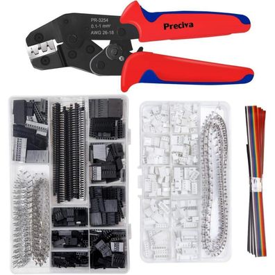 Preciva Crimpzange Dupont Stecker Set mit 1550 Dupont Steckverbindern, 460