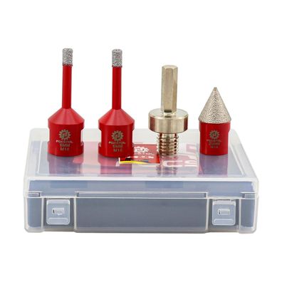 Focstol Diamant Fliesenbohrer Set (4tlg) - 6/6mm Lochsäge, 20mm Fasenbohrer