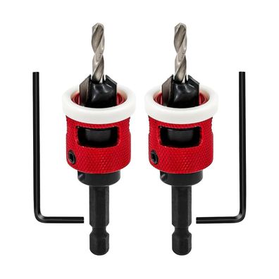 Focstol Bohrsenker mit Tiefenanschlag - 2 Stück 4,4mm Kegelsenker-Bohrer-Set