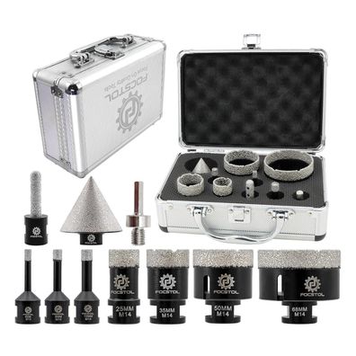 Focstol Diamant Fliesenbohrer Set 10-teilig: 7 Bohrer, Fingerfräser