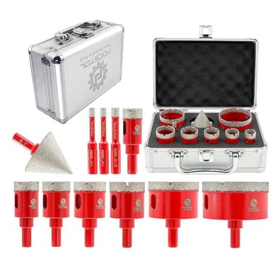 Focstol Diamant Fliesenbohrer Set 11tlg. mit Fasenbohrer - Für Fliesen