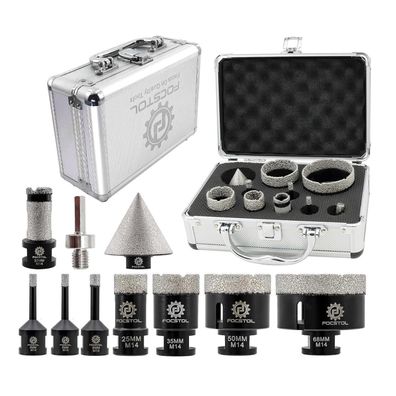 Focstol Diamant Fliesenbohrer Set (10tlg) - Für Porzellan, Keramik, Marmor