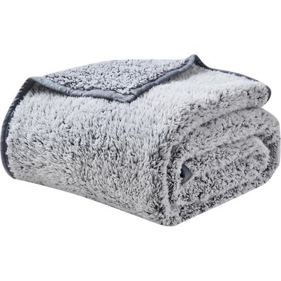 EMME Sherpa Kuscheldecke, 152x203cm, extra weich und warm, wendbar, für Sofa