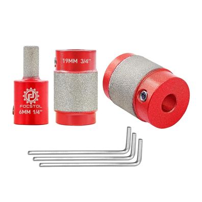 Focstol Diamant Glasschleifer-Bits Set - 3 Stück (6/19/25mm) für Glas, Fliesen
