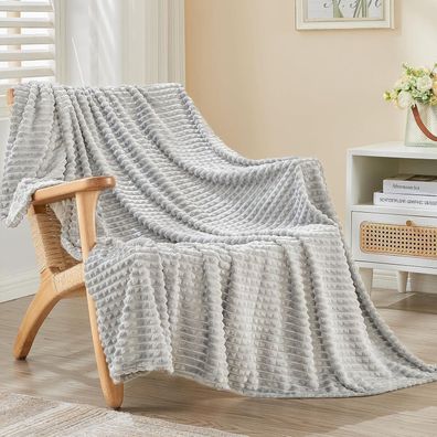EMME Kuscheldecke 200x230cm - Flauschige Fleecedecke mit 3D-Touch-Erlebnis