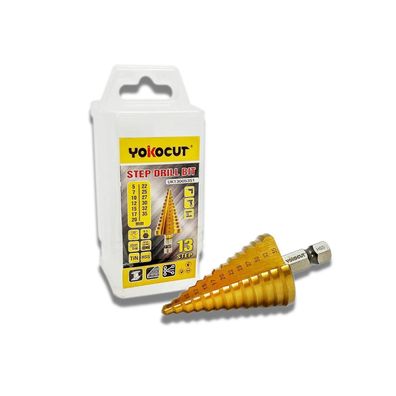 Yokocut Stufenbohrer Ø 5-35mm, 9,5mm Wechsel-Schaft, HSS Bohrer für Metall