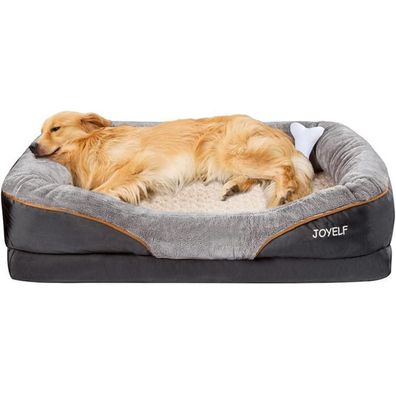 JOYELF XLarge Orthopädisches Hundebett aus Memory Foam, inkl. Quietschspielzeug