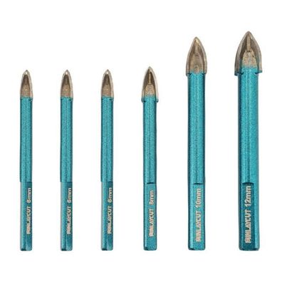 Minlaycut Hartmetall-Bohrer Set (6 Stk.) 6-12mm Dreikantschaft für diverse