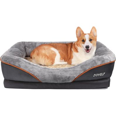 JOYELF Orthopädisches Hundebett aus Memory-Schaum mit abnehmbarem Bezug, L