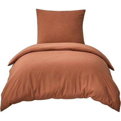Ruikasi Bettwäsche 155x220 Orange Gebrannt, 2-teilig, Mikrofaser,